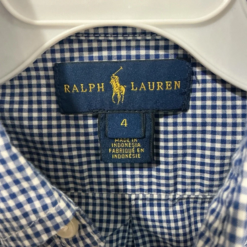 Ralph Lauren Boys‎ Button Down Shirt Lot Of 2 Long Sleeve Sz 4 4T Gingham Preppy